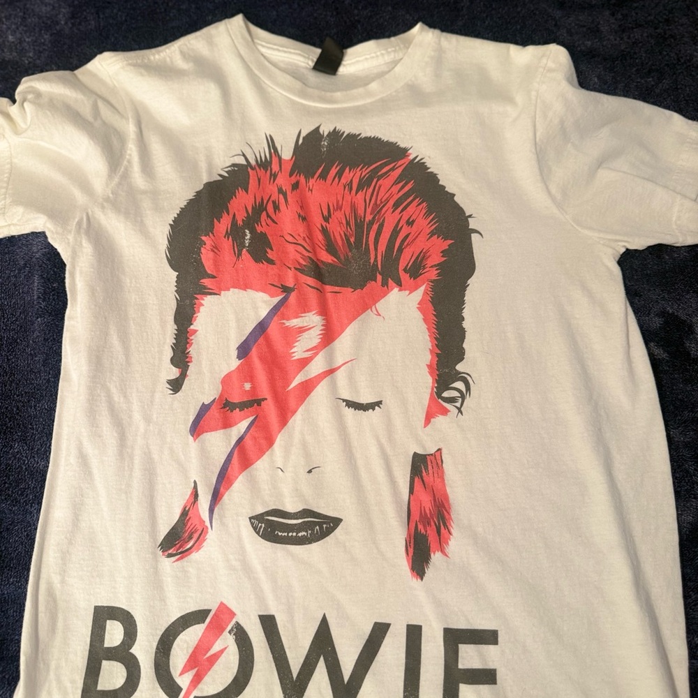 David Bowie White Graphic Tee